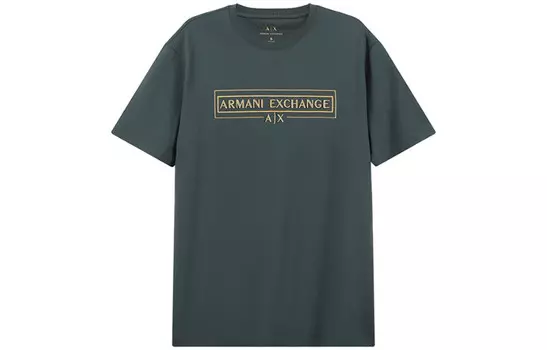 Футболка мужская темно-зеленая Armani Exchange, темно-зеленый