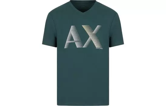 Футболка мужская темно-зеленая Armani Exchange, темно-зеленый