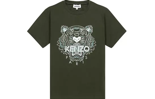 Футболка мужская темно-зеленая хаки Kenzo, зеленый