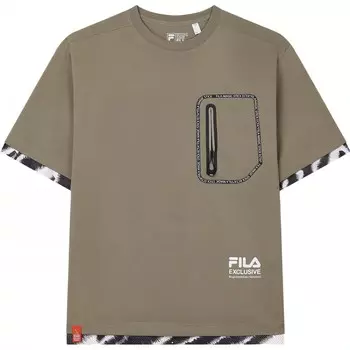 Футболка мужская темно-золотисто-зеленая Fila, темно-зеленый