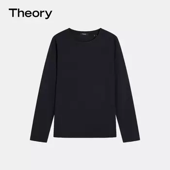 Футболка мужская Theory с длинными рукавами и круглым вырезом, черный