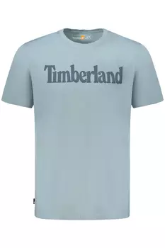 Футболка мужская Timberland хлопковая с логотипом бренда на груди, светло-голубой
