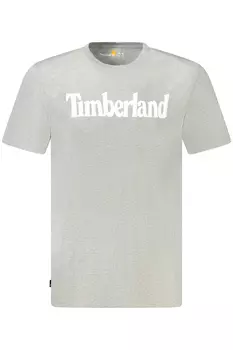 Футболка мужская Timberland хлопковая с надписью на груди, светло-серый