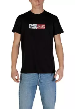 Футболка мужская Tommy Jeans хлопковая с принтом, черный