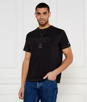 Футболка мужская Tommy Jeans из органического хлопка с принтом, черный