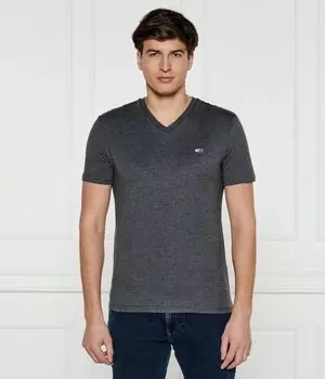 Футболка мужская Tommy Jeans облегающего кроя с V-образным вырезом, черный
