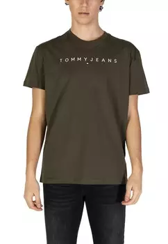 Футболка мужская Tommy Jeans с логотипом бренда, коричневый