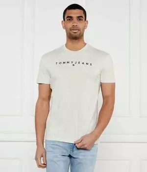 Футболка мужская Tommy Jeans с логотипом бренда, экрю