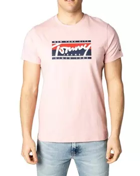 Футболка мужская Tommy Jeans с принтом, розовый