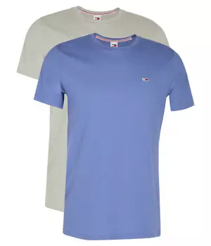 Футболка мужская Tommy Jeans в упаковке 2 шт, серый/синий