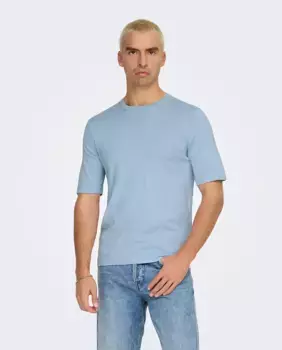 Футболка мужская трикотажная с коротким рукавом Only & Sons, синий
