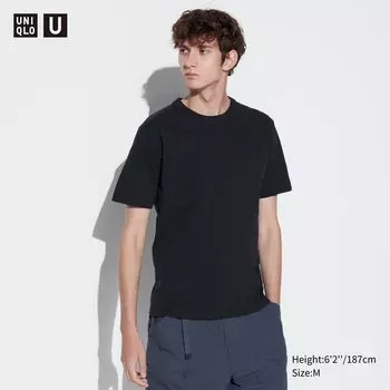 Футболка Uniqlo U с круглым вырезом, черный (размер М)