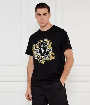 Футболка мужская Versace Jeans Couture с фирменным принтом, черный