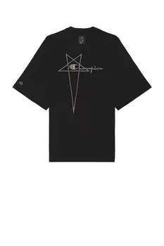 Футболка мужская X Champion Tommy T Rick Owens, цвет Black & Natural