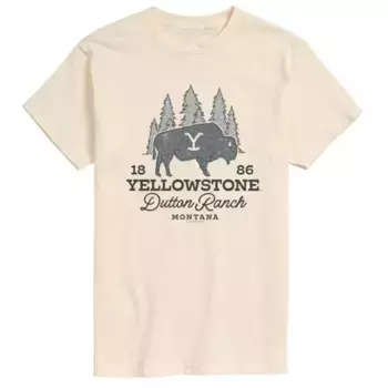 Футболка мужская Yellowstone с принтом "Ранчо Даттон" и изображением бизона Licensed Character, бежевый