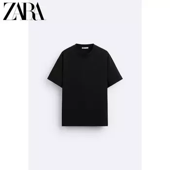 Футболка мужская Zara с короткими рукавами, черный