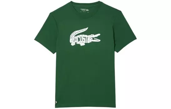 Футболка мужская зеленая/белая Lacoste, зеленый/белый