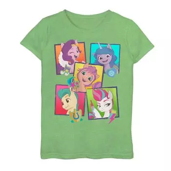 Футболка My Little Pony Boxes для девочек 7–16 лет с графическим изображением, групповая фотография Licensed Character