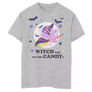 Футболка My Little Pony Twilight Sparkle Halloween для мальчиков 8–20 лет с надписью «Witch Way To The Candy» Licensed Character