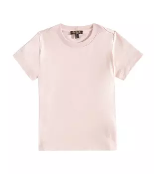 Футболка My-T из хлопкового джерси Loro Piana Kids, цвет light petal