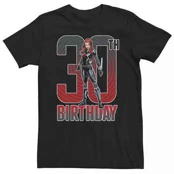 Футболка на 30-летие Big & Tall Marvel Black Widow Licensed Character, черный