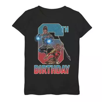 Футболка на 6-й день рождения для девочек 7–16 лет «Marvel Black Panther» Шури Окойе Licensed Character