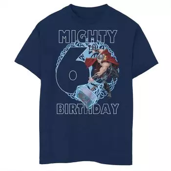 Футболка на 6-й день рождения для мальчиков 8–20 лет Marvel Thor Mighty Licensed Character