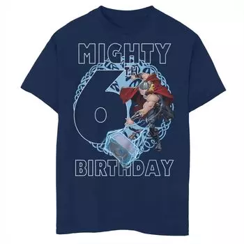 Футболка на 6-й день рождения для мальчиков 8–20 лет Marvel Thor Mighty Licensed Character