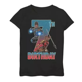 Футболка на 7-й день рождения для девочек 7–16 лет Marvel Black Panther Шури Окойе Licensed Character