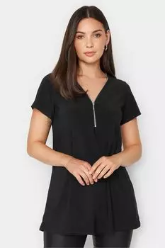 Футболка на декоративной молнии Long Tall Sally, черный