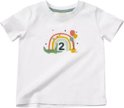 Футболка на день рождения 2 года белая размер. 98 10шт ALANA