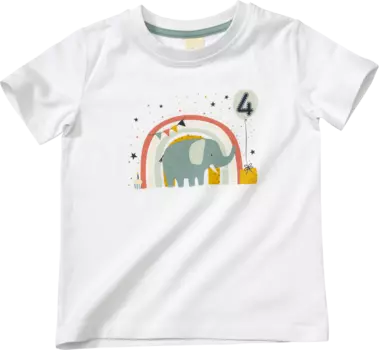 Футболка на день рождения 4 года белая размер. 110 10шт ALANA