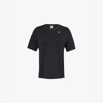 Футболка на каждый день бесшовная с принтом логотипа Gymshark, черный