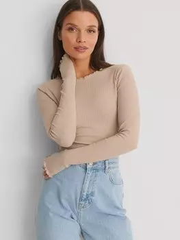 Футболка NA-KD, бежевый