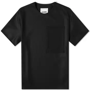 Футболка на молнии с накладными карманами Jil Sander, черный