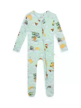 Футболка на молнии с оборками для ребенка Posh Tree House Posh Peanut, зеленый