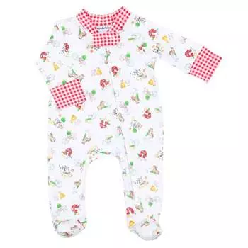 Футболка на молнии с принтом «Down On The Farm» красного цвета Magnolia Baby