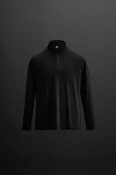 Футболка на молнии ZARA, черный