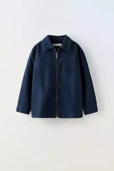 Футболка на молнии Zara, темно-синий