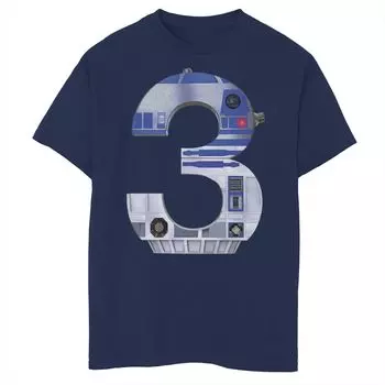 Футболка на третий день рождения с изображением дроида R2-D2 «Звездные войны» для мальчиков 8–20 лет Licensed Character