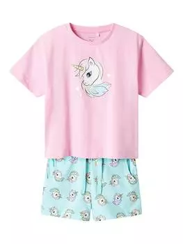 Футболка name it, цвет 2tlg. outfit rosa/hellblau