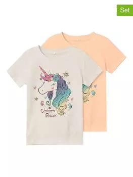 Футболка name it, цвет beige/orange