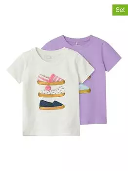 Футболка name it, цвет creme/lila