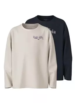 Футболка NAME IT NKFVeen, цвет Cream/marine blue