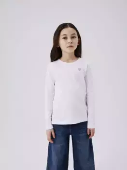 Футболка Name It "NKFVIOLINE LS LOOSE TOP NOOS", белый