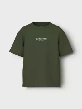 Футболка Name It "NKMBRODY SS NREG TOP NOOS", зеленый