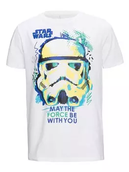 Футболка Name It NKMMIGU STARWARS SS TOP BOX VDE, белый