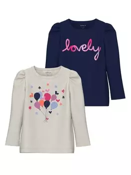Футболка NAME IT NMFLonnia, цвет Kitt/Navy