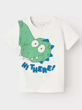 Футболка Name It NMMHELLAN SS TOP PB, белый