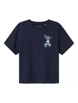 Футболка NAME IT Shirt Stitch, темно-синий/светло-синий